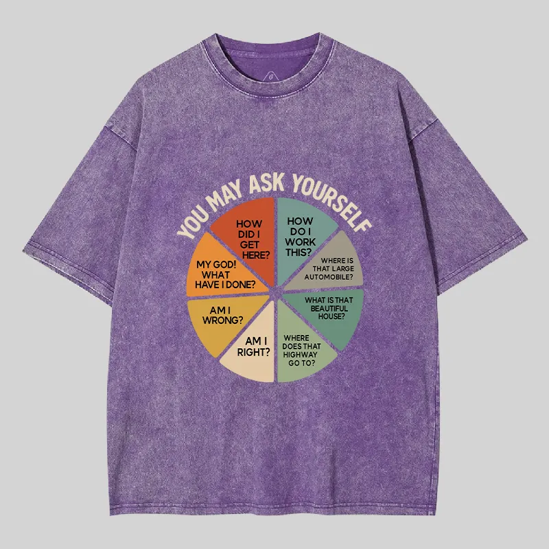 You May Ask Yourself Geek Washed T-shirt - Image 7