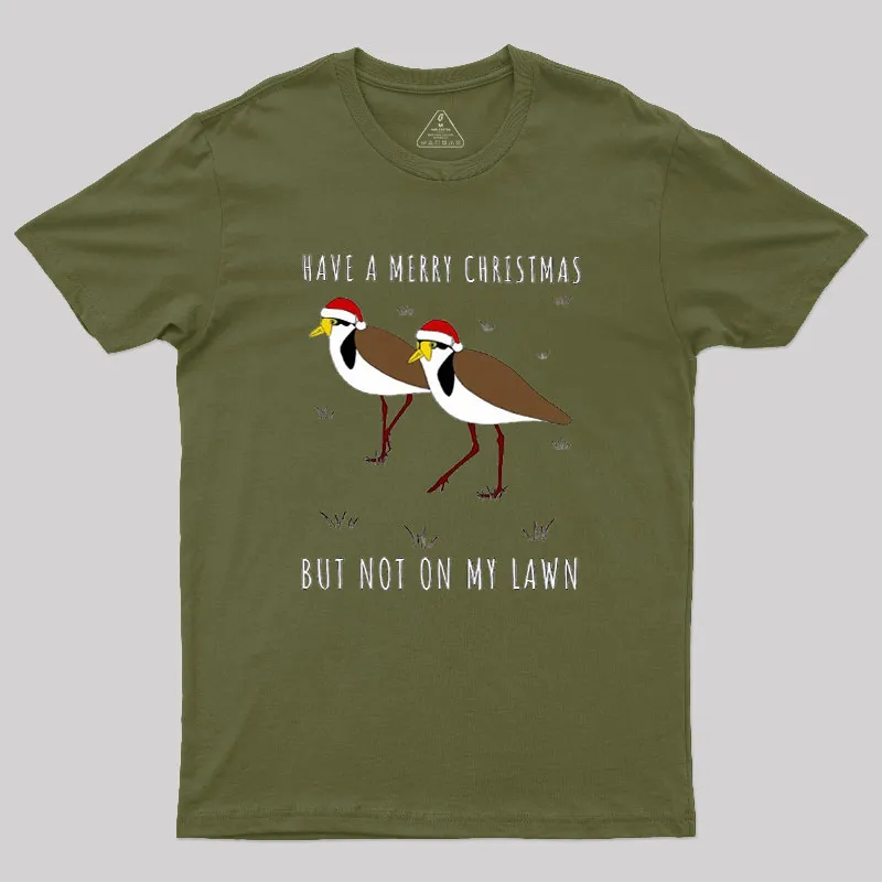 Masked Lapwing Plover Christmas Geek T-Shirt - Image 3
