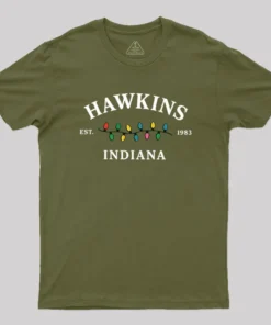 Alternative view of Hawkins Indiana Nov. 1983 Christmas Lights Geek T-Shirt