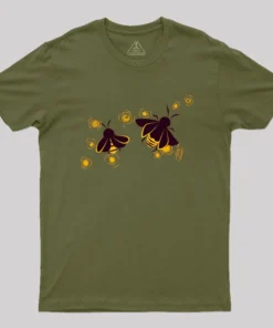 Alternative view of Fireflies Humour Bees Geek T-Shirt