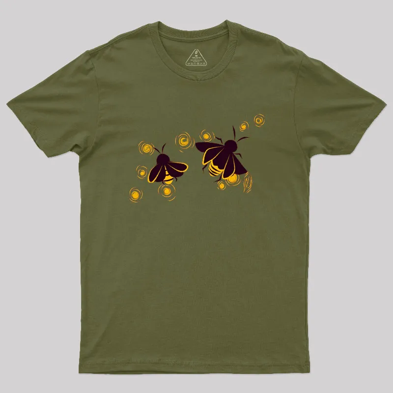 Fireflies Humour Bees Geek T-Shirt - Image 2