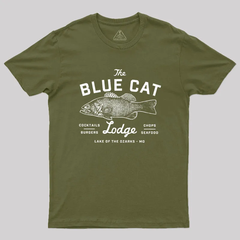 Ozark Blue Cat Lodge Missouri Geek T-Shirt - Image 3