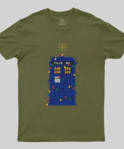 Alternative view of Happy Christmas from the Tardis Geek T-Shirt