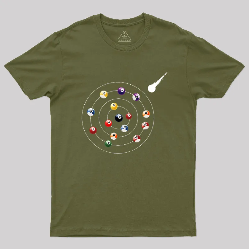 Pool Ball Solar System Geek T-Shirt - Image 3