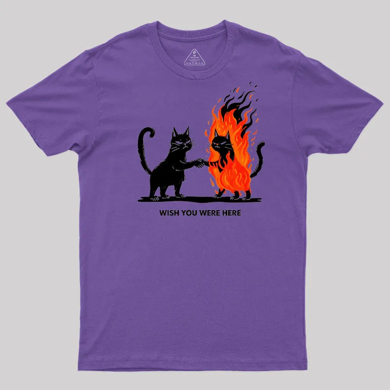 Wish You Were Here : Cat Geek T-Shirt - Image 7