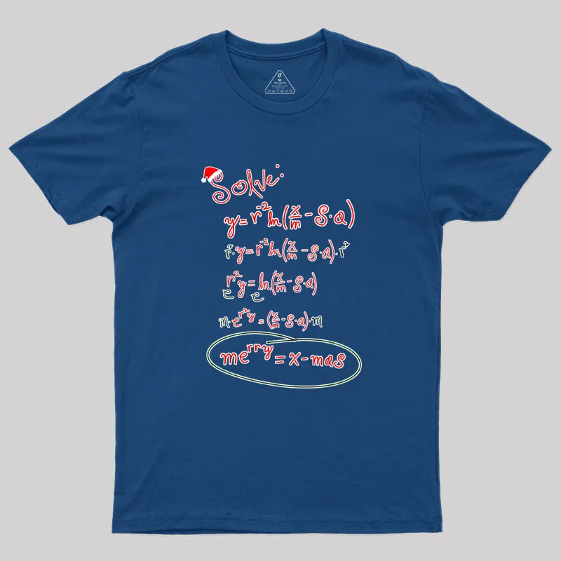 Merry Christmas Equation Geek T-Shirt - Image 2