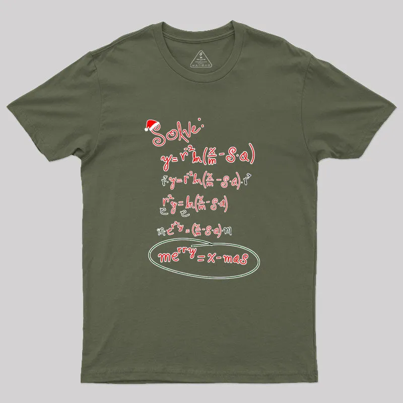 Merry Christmas Equation Geek T-Shirt - Image 3