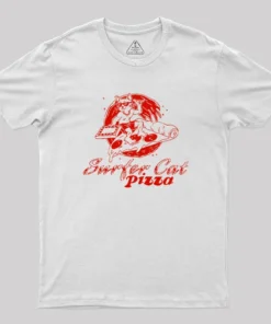 Alternative view of SURFER CAT PIZZA Geek T-Shirt