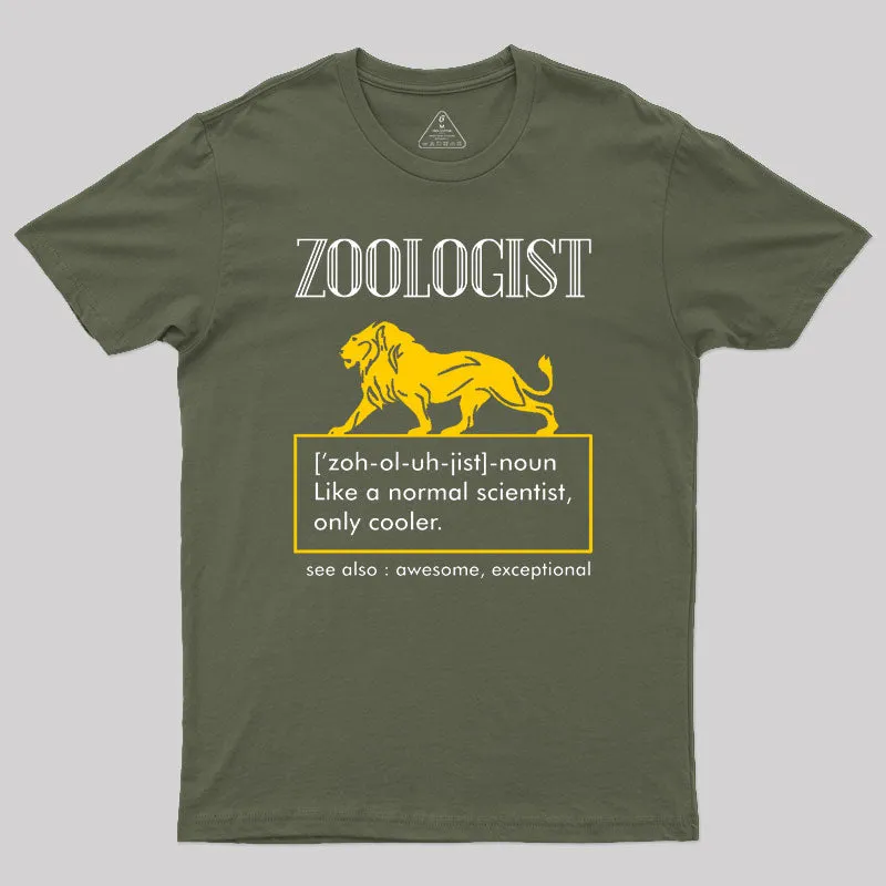 Funny Zoologist Definition Zoology Science Animals Job Geek T-Shirt - Image 3