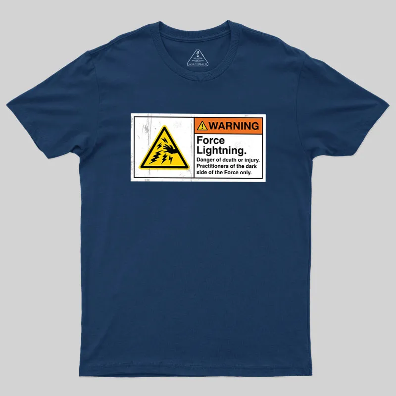 Warning Force Lightning Geek T-Shirt - Image 2