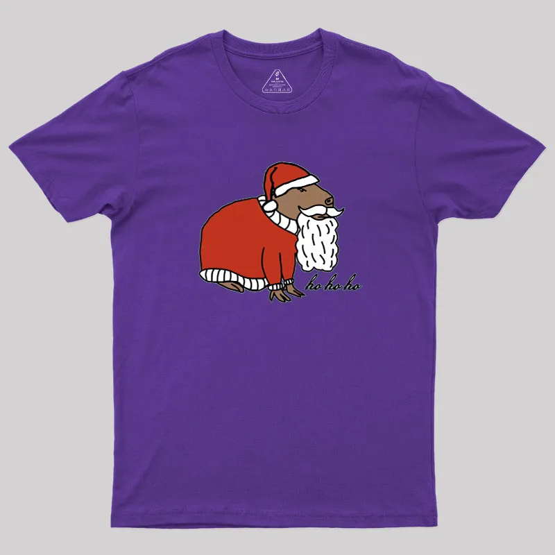 Capybara Santa Claus says Ho Ho Ho Geek T-Shirt - Image 8