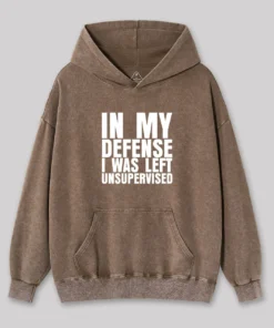 Alternative view of I Was Left Unsupervised Washed Hoodie