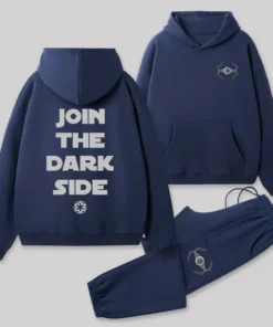 Alternative view of Join The Dark Side Front and Back Printed Geek Fleece Hoodie Set