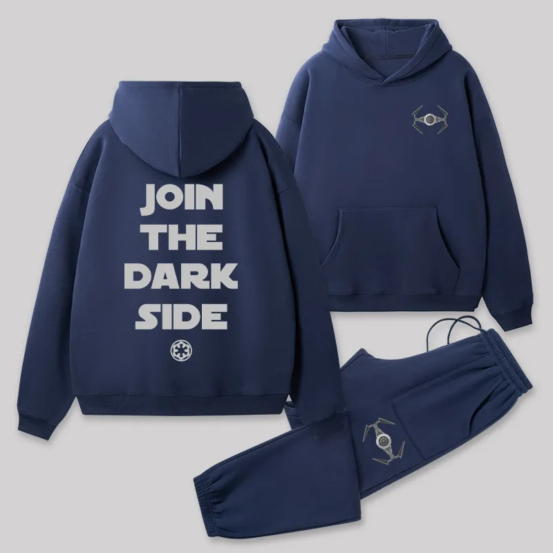 Join The Dark Side Front and Back Printed Geek Fleece Hoodie Set - Image 2