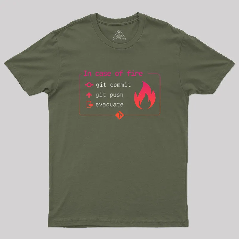 In Case of Fire Git commit Geek T-Shirt - Image 3