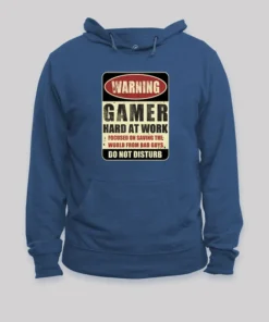 Alternative view of Warning Gamer Geek Hoodie