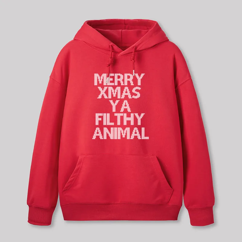 Merry Xmas Ya Filthy Animal Geek Hoodie - Image 6