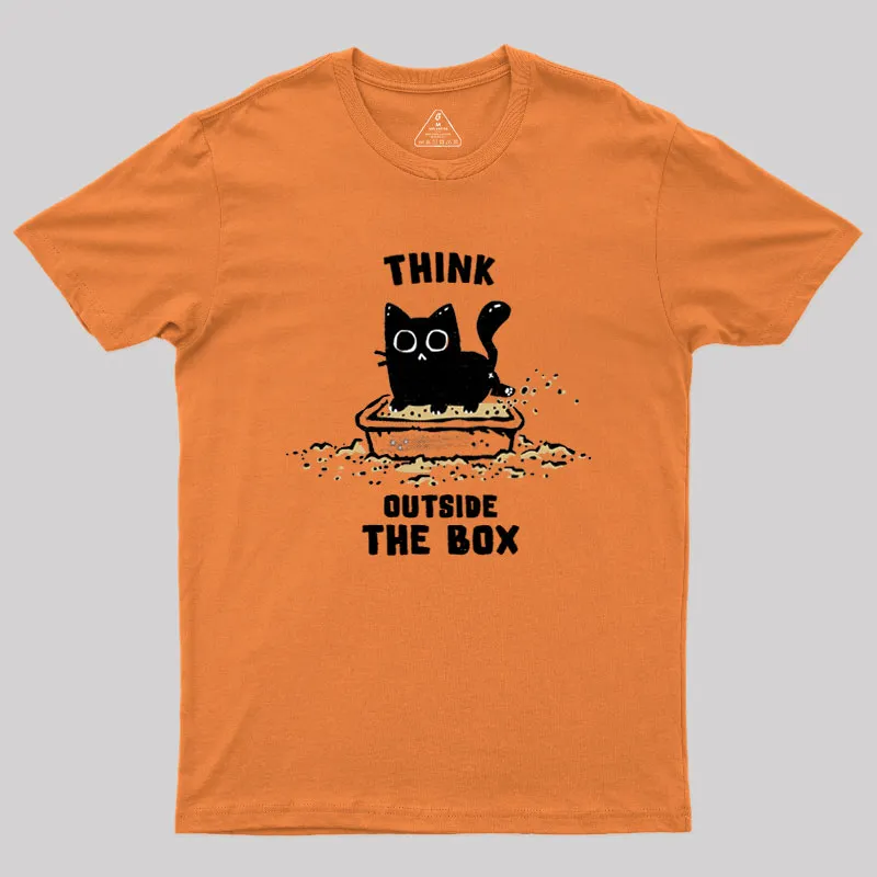 Think Outside The Cat Box Geek T-Shirt - Image 6
