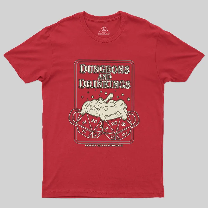 Dungeons and Drinkings Geek T-Shirt - Image 4