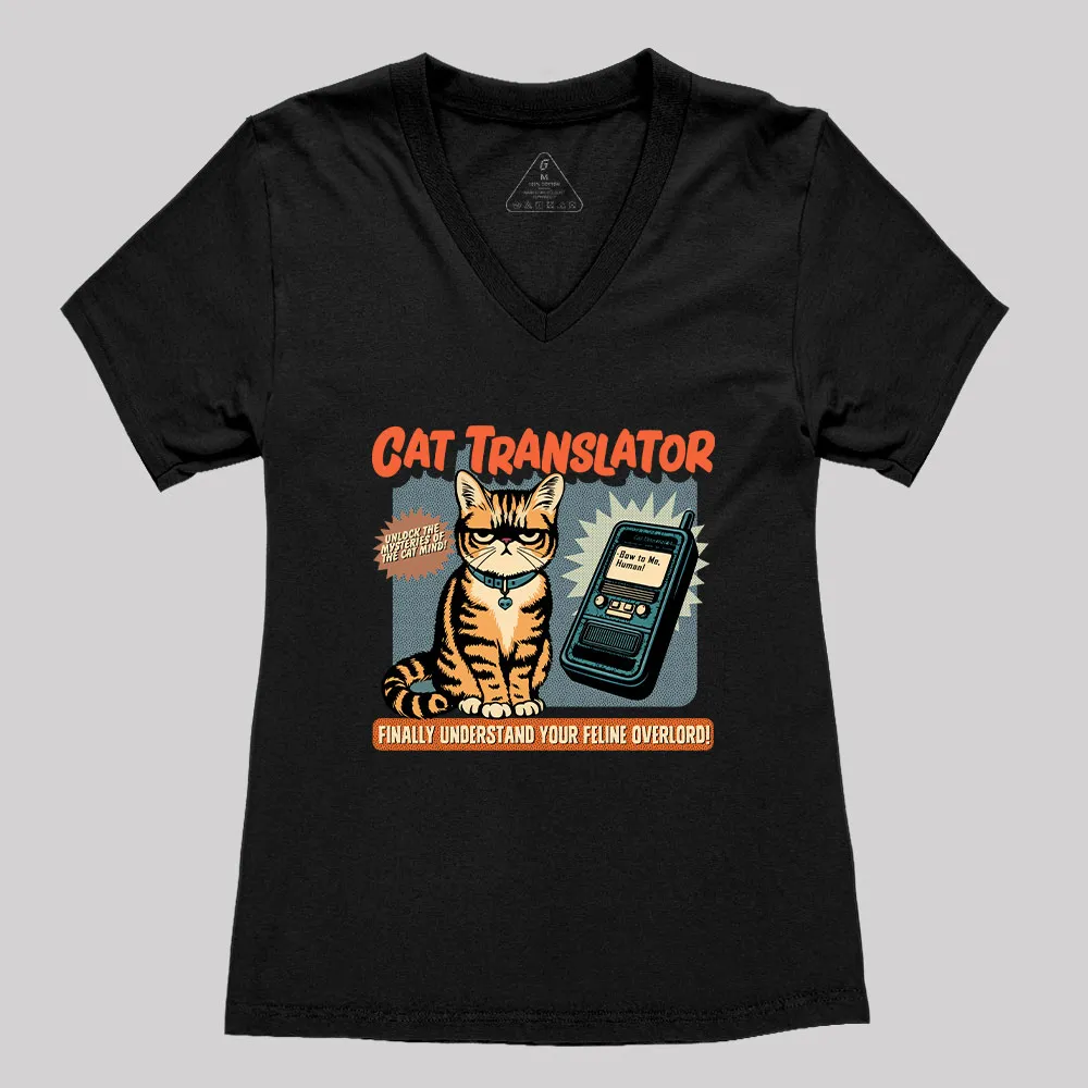 Cat Translator Geek Women's V-Neck T-shirt