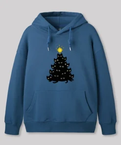 Alternative view of Meowy Christmas Geek Hoodie