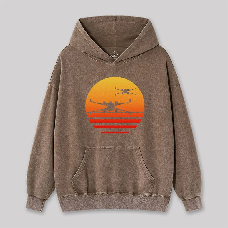 Sunset Wing Starfighter Washed Hoodie - Image 3