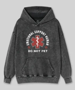 Alternative view of Emotional Support Human Washed Hoodie