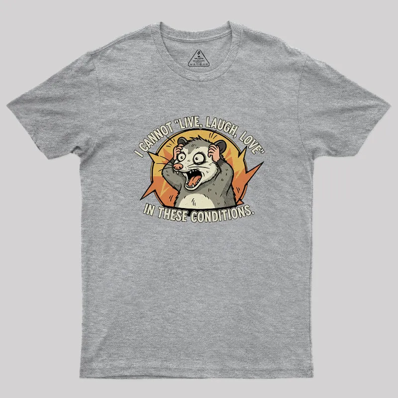 Opossum Live Laugh Love Geek T-Shirt - Image 4