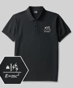 Mass to Energy Geek Embroidered Polo Shirts