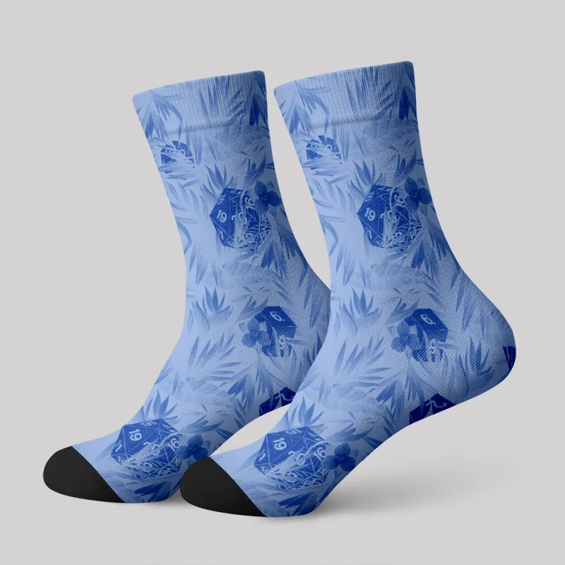 DND Multi Sided Dice in The Flower Cluster Men's Socks - Image 2