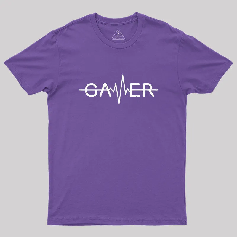 Gamer Heartbeat Geek T-Shirt - Image 6