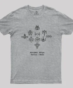 Alternative view of Minimal Ships Geek T-Shirt