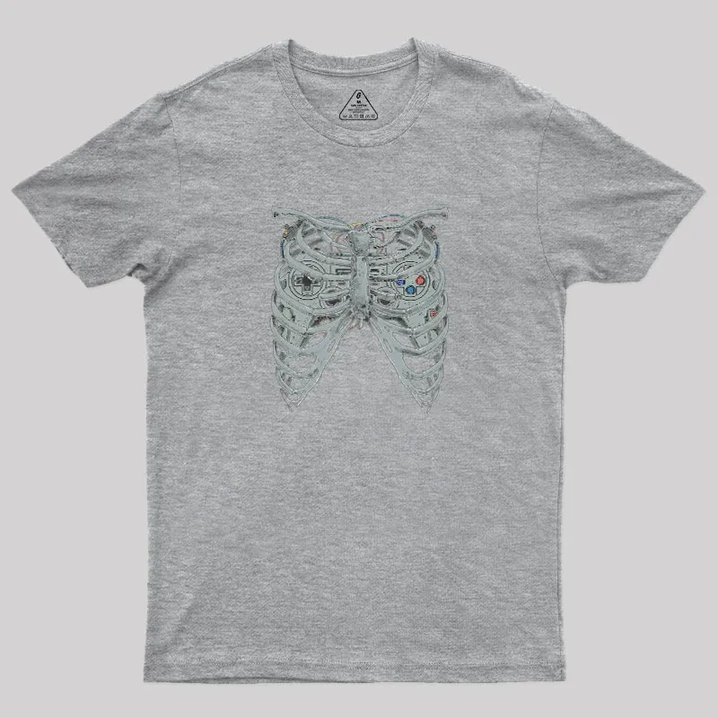 Cyber Skeleton Geek T-Shirt - Image 4