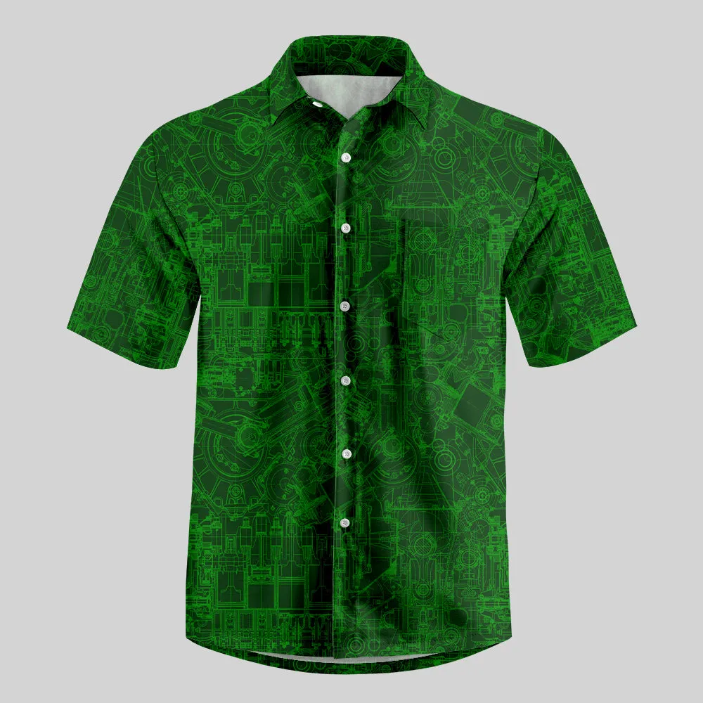Complex Mechanical Circuit Button Up Pocket Shirt - Image 3