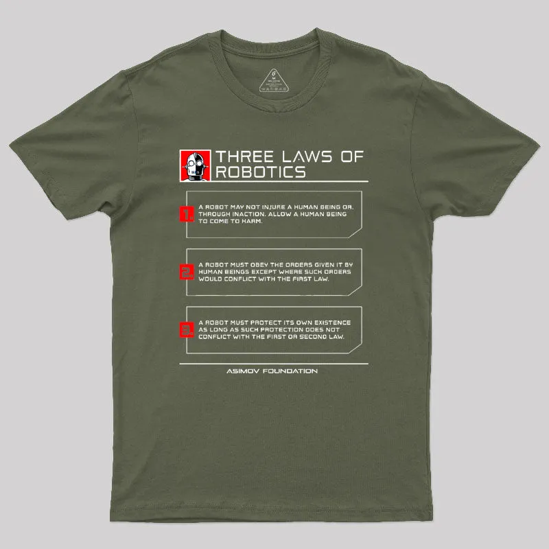 Three Laws Of Robotics Geek T-Shirt - Image 3