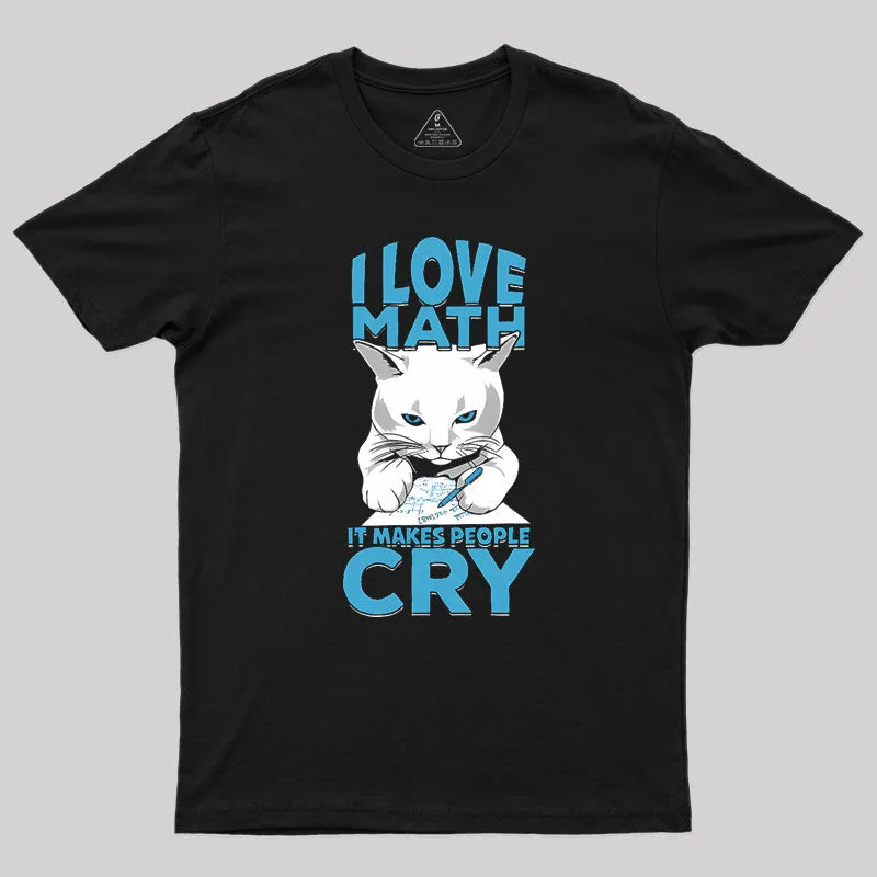 Funny Mathematics Cat Math Mathematician Geek T-Shirt - Image 2