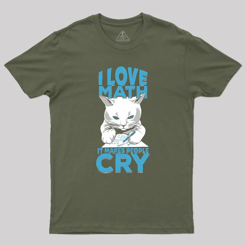 Funny Mathematics Cat Math Mathematician Geek T-Shirt - Image 3