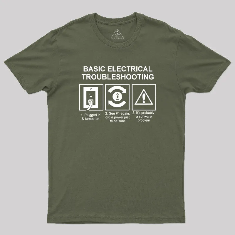 Basic Electrical Troubleshooting Geek T-Shirt - Image 3