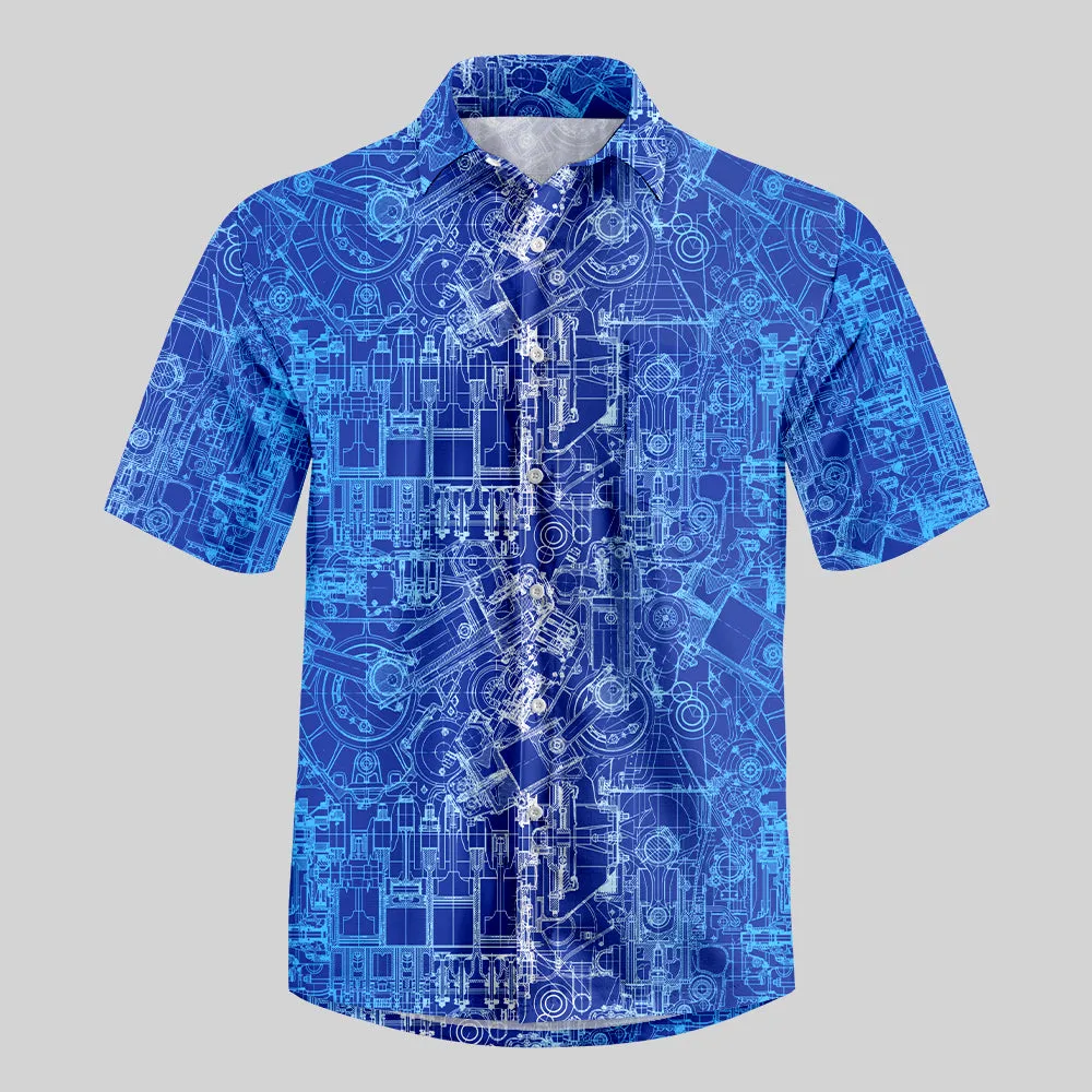 Complex Mechanical Circuit Button Up Pocket Shirt - Image 2