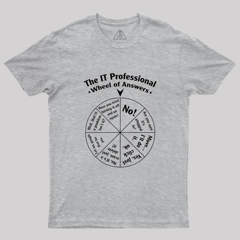 The IT Professional Wheel Of Answers Geek T-Shirt - Image 4