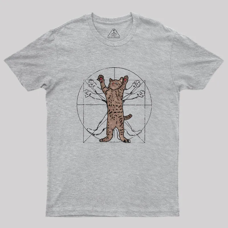 Vitruvian Cat Geek T-Shirt