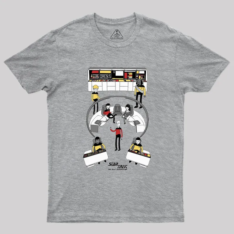 The Next Generation Cartoon Bridge Crew Geek T-Shirt - Image 4