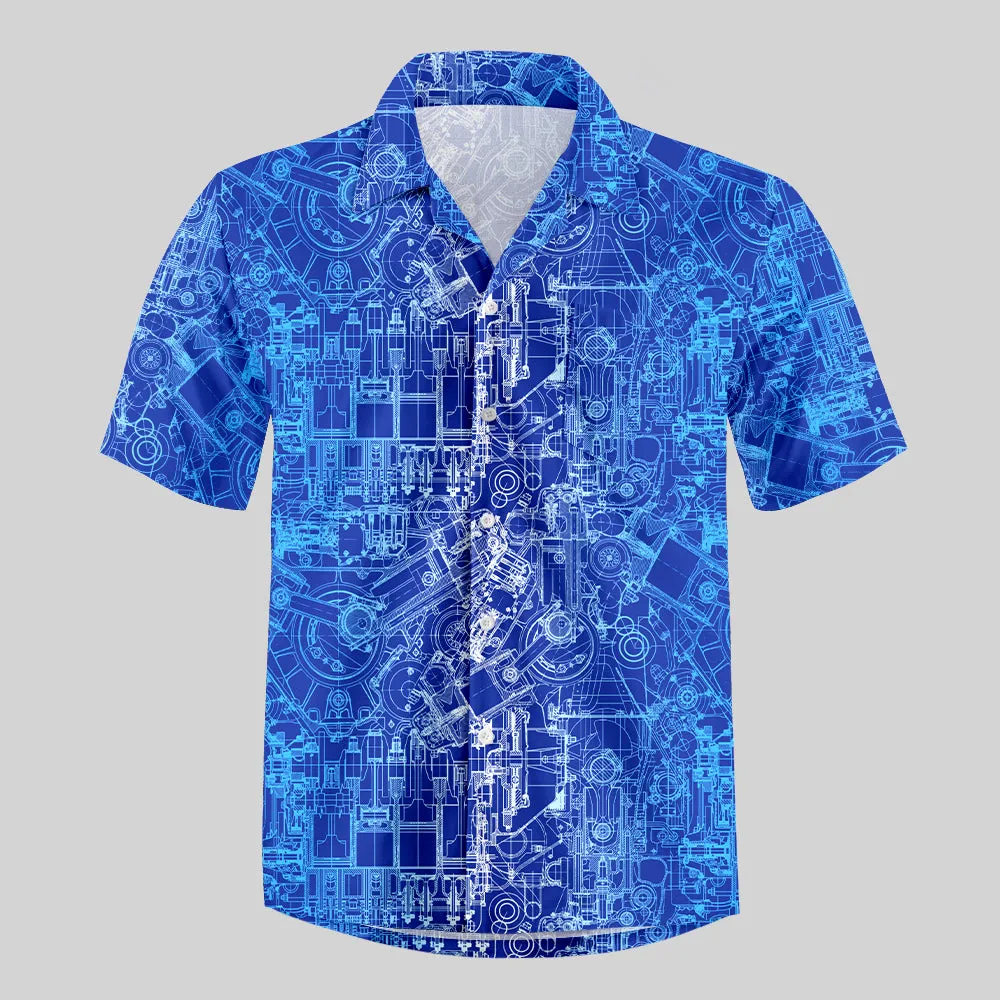 Complex Mechanical Circuit Button Up Pocket Shirt - Image 5