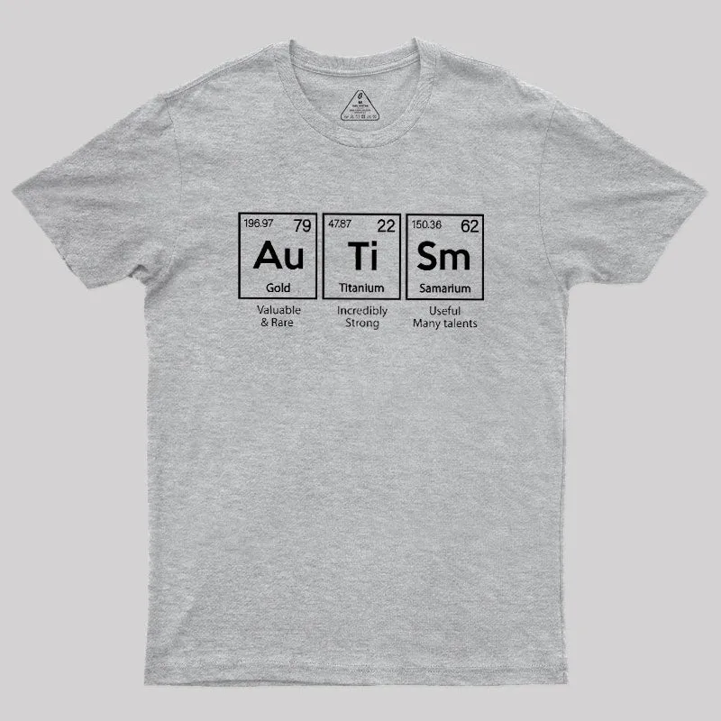 Autism Awareness Elements Periodic Geek T-Shirt - Image 4
