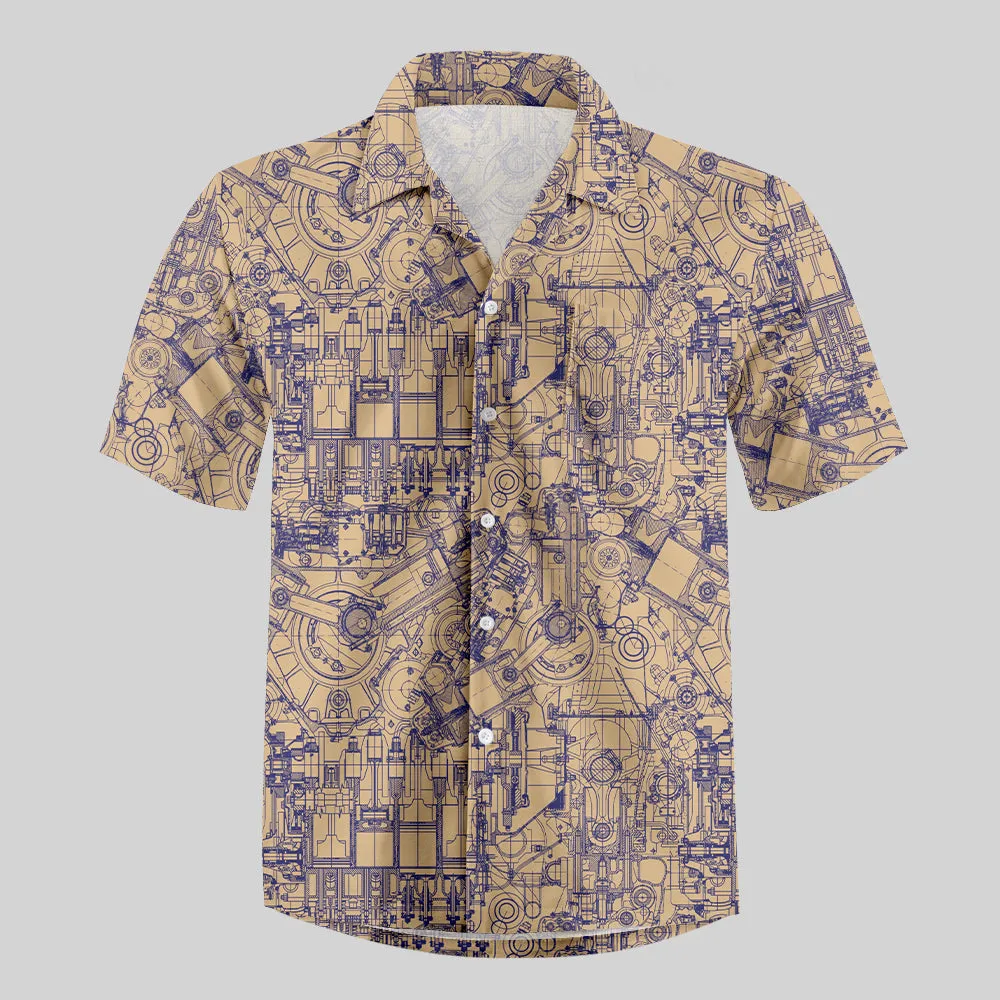 Complex Mechanical Circuit Button Up Pocket Shirt - Image 4