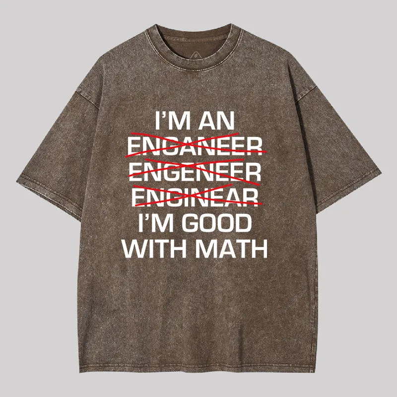 I'm Good With Math Washed T-shirt - Image 5
