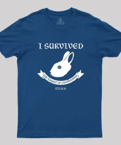 Alternative view of I Survived The Rabbit Of Caerbannog 932A.D Geek T-Shirt