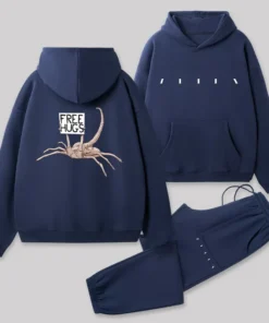Alternative view of Free Hugs Alien Front and Back Printed Geek Fleece Hoodie Set
