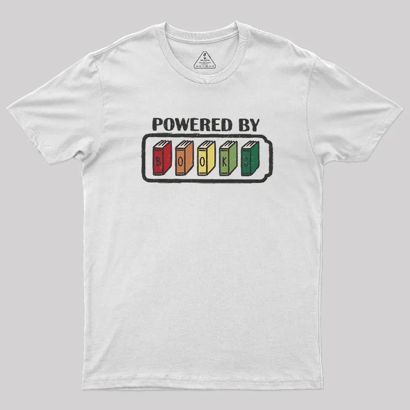 Powered by Books Geek T-Shirt - Image 9