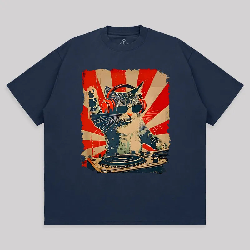 Rock Music Cat Unisex Oversized T-shirt - Image 5